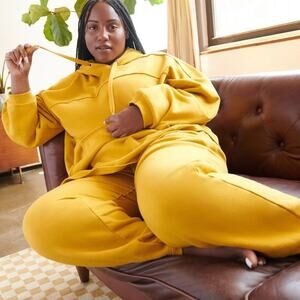 Savage X Fenty Honeycomb Yellow Xssential Rolled Cuff Jogger Sweatpants XS Small